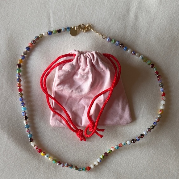 Colorful Beaded Choker Necklace - Picture 2 of 4